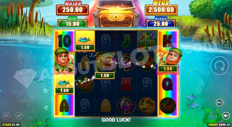 Cash Collect feature being activated, where the Jackpots are shown above the reels.