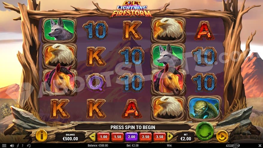 A casino slot with a background of an American outback.