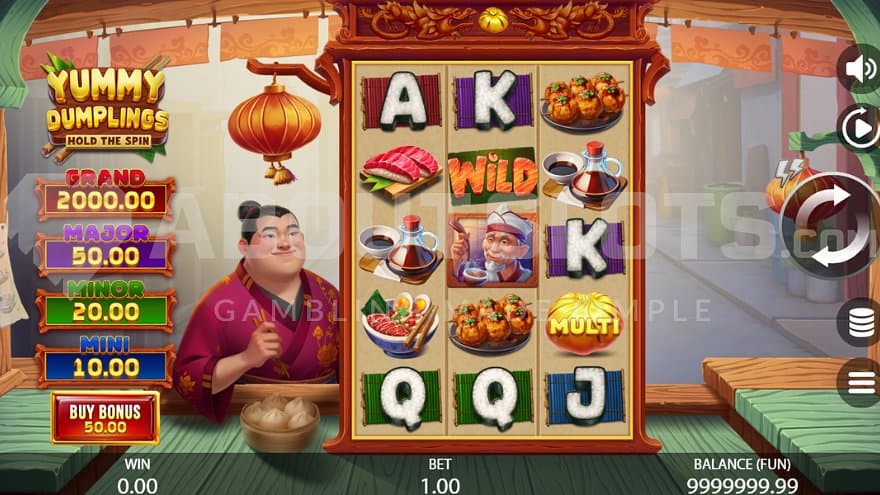 A casino slot in a Japanese restaurant.