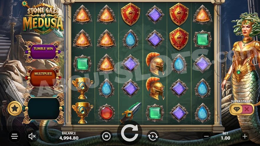 A casino slot with 6 reels and 5 rows.