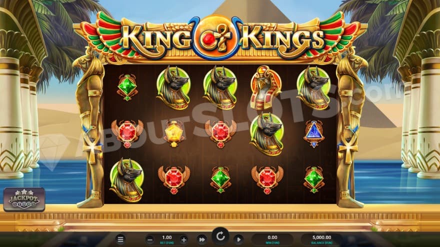 Base game with a pyramid and palms in the background.